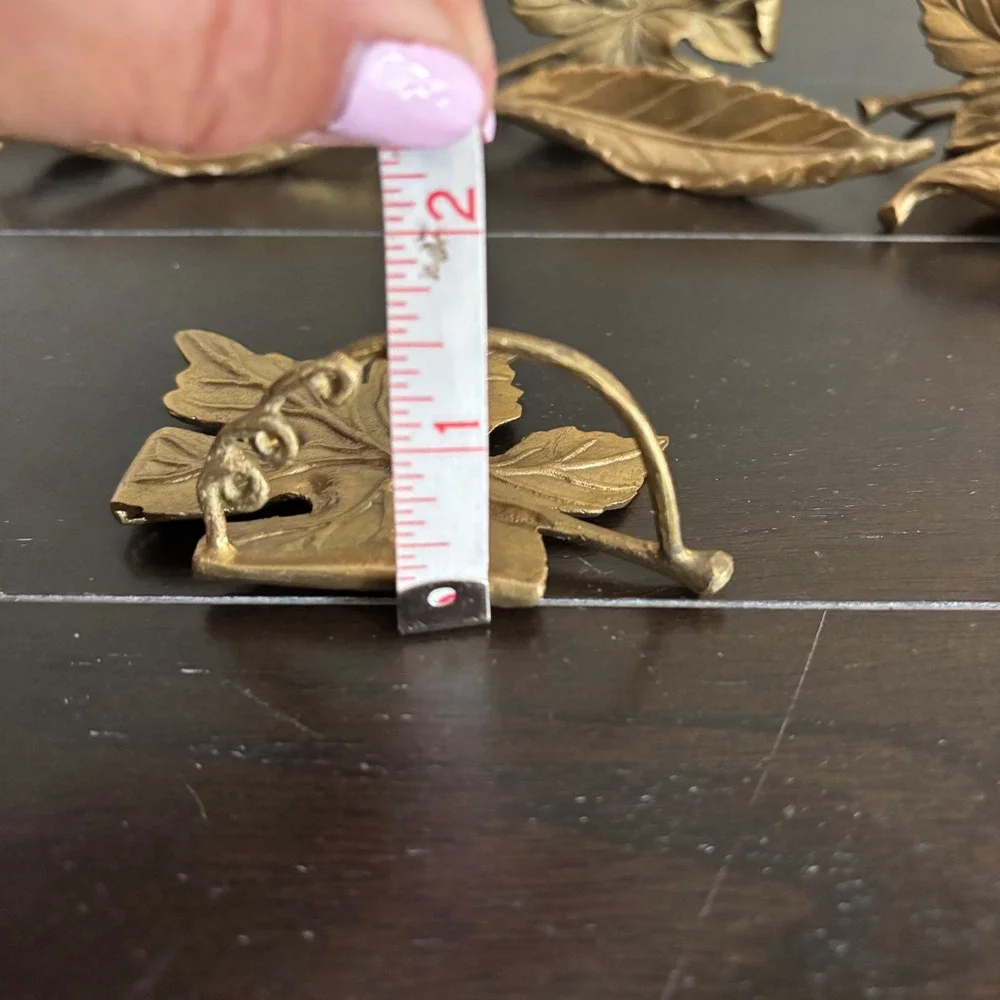 Pottery Barn | FALLING LEAF | Brass Placecard Holders | Nameplates | Set of 8!
